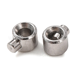 304ステンレススチールクリンプビーズ  コラム  ステンレス鋼色  4x2.5x3mm  穴：1.5mm&nbsp;STAS-A151-04P