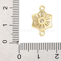真鍮製クリアキュービックジルコニアコネクタチャーム/リンク  14KGP本金メッキ  スター  17.5x11x3.5mm  穴：1.4mm&nbsp;FIND-L019-07G-03