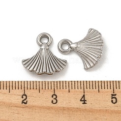 変色しない304ステンレススチールペンダント  イチョウの葉チャーム  ステンレス鋼色  16x15.5x3mm  穴：2.1mm&nbsp;STAS-N103-139P