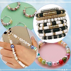 1200 個 4 スタイル CCB プラスチックスペーサービーズ  粒状ビーズ  プラチナ·ゴールデン  5.5~6x2~3mm  穴：1.6~2mm  300個/スタイル&nbsp;CCB-SP0001-07