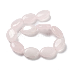 天然石ローズクォーツビーズ連売り  フラットオーバル  18~18.5x13~13.5x6~6.5mm  穴：1.2mm  約11個/連  7.76インチ（19.7cm）&nbsp;G-P528-M19-01