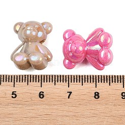 不透明なアクリルビーズ  クマ  ミックスカラー  18.5x15.5x11mm  穴：2.2mm&nbsp;OACR-D042-05