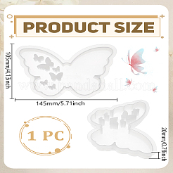 DIY シリコン キャンドル ホルダー金型  蝶  ホワイトスモーク  105x145x20mm&nbsp;DIY-WH0678-71