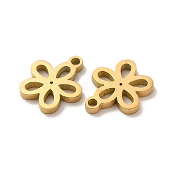 イオンプレーティング（IP）304ステンレススチールチャーム  花  ゴールドカラー  12x10.5x1.4mm  穴：1.4mm&nbsp;STAS-M089-40G