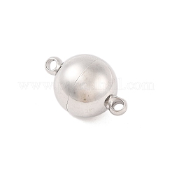 変色しない304ステンレススチール製マグネット留め具  ラウンド  ステンレス鋼色  21x14mm  穴：2mm&nbsp;X-STAS-K006-14mm-04C