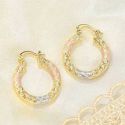 真鍮ツートンフープピアス  18KGP本金メッキ  25.5x4mm  ピン：14x1.5x0.5mm&nbsp;EJEW-B117-06C-M
