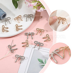 2色合金シャンクボタン16個  1穴  蝶結び  ミックスカラー  14x17x2.5~6.5mm  穴：1.8mm  8個/カラー&nbsp;BUTT-CA0001-25B-01