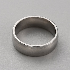 201ステンレススチール製シンプルプレーンバンドリング（女性用）  ステンレス鋼色  内径：16mm  6mm&nbsp;RJEW-WH0015-01A