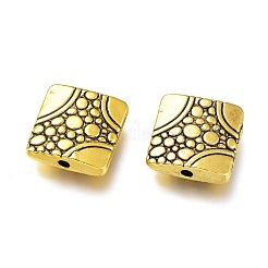 チベット風合金ビーズ  正方形  アンティーク黄金  11x11x3mm  穴：1.4mm&nbsp;PALLOY-H170-35AG