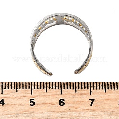 304ステンレススチール製調節可能なオープンカフリング  クロス  イオンプレーティング（ip）  本金メッキ&ステンレススチールカラー  12mm  usサイズ9（18.9mm）&nbsp;RJEW-V011-03GP