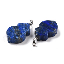 天然石ラピスラズリペンダント  プラチナ真鍮パーツ  ニンジン  29~30x17x6mm  穴：5mm&nbsp;G-A203-02D-P