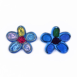 透明なアクリルパーツ  3dプリント  花  ドジャーブルー  34x33x3mm  穴：1.5mm&nbsp;KY-T022-32