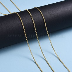 真鍮のカーブチェーン  長持ちメッキ  ハンダ付け  カドミウムフリー＆ニッケルフリー＆鉛フリー  スプールで  ゴールドカラー  2x1.5x0.3mm&nbsp;CHC-R133-G