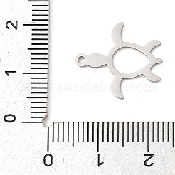ステンレスペンダント201個  亀のチャーム  レーザー切断  ステンレス鋼色  18x16x1mm  穴：1.4mm&nbsp;STAS-Q341-11P