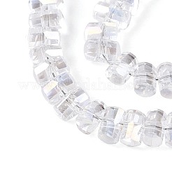 電気メッキ透明ガラスビーズ連売り  コラム  多面カット  ABカラーメッキ  クリアAB  2.5~3x4~5x3~3.5mm  穴：0.7~0.9mm  約146~150個/連  15.55~15.94インチ（39.5~40.5cm）&nbsp;EGLA-N022-09A-B11