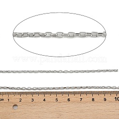 304ステンレススチールアズキチェーン  溶接されていない  長方形  スプールで  ステンレス鋼色  3x2.5x1mm&nbsp;CHS-K023-01P