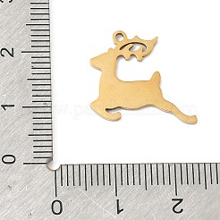 クリスマス 201 ステンレス ペンダント  トナカイチャーム  イオンプレーティング（ip）  レーザー切断  18KGP本金メッキ  16x18x0.8mm  穴：1.4mm&nbsp;STAS-F337-05G