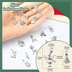 100pcs20スタイルチベットスタイルアロイペンダント  クリスマステーマ  混合図形  アンティークシルバー  14.5~23x15~17.5x1.5~2mm  穴：1.2~2.5mm  5個/スタイル  5個/スタイル&nbsp;FIND-YW0005-44