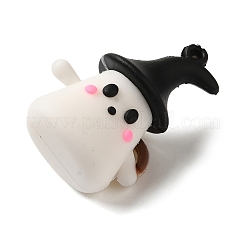 ハロウィーンテーマ PVC プラスチックペンダント  混合図形  ゴースト  48x35x21mm  穴：3mm&nbsp;KY-U003-02A