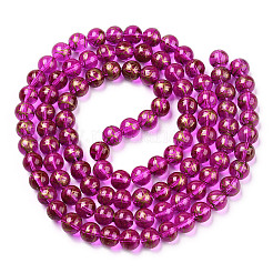 ミックスプリントラウンドガラスビーズ連売り  ミックスカラー  8mm  穴：1mm  約105個/連  31.8インチ&nbsp;DGLA-X0002-8mm