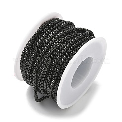 イオンプレーティング（IP）304ステンレススチールベネチアンチェーンベネチアンチェーン  ブラック  2.8x2.8mm&nbsp;CHS-H001-2.8mm-05B