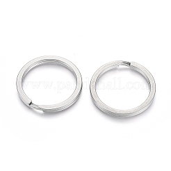 変色しにくい304ステンレススチール製スプリットキーリング  キーホルダー留め金のパーツ  ステンレス鋼色  30x2.5mm  ワイヤー：2mm&nbsp;LS-STAS-I123-23D