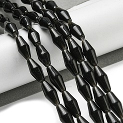 天然石オブシディアンビーズ連売り  双円錐形  14~15x6mm  穴：1mm  約25~26個/連  14.57~15.16''（37~38.5センチメートル）&nbsp;G-A223-A03-01