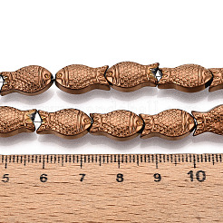 電気メッキガラスビーズセット  魚  銅メッキ  15x8.2x5.3mm  穴：0.9mm  約50個/連  26.77~27.17''（68~69センチメートル）&nbsp;EGLA-T025-03F