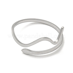 304ステンレスリング  ヘビ  ステンレス鋼色  内径：19mm&nbsp;RJEW-M045-03P