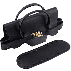 PUレザーハンドバッグ＆バッグボトムセット1個  ブラック  115x250x82mm&nbsp;AJEW-CL0001-61A