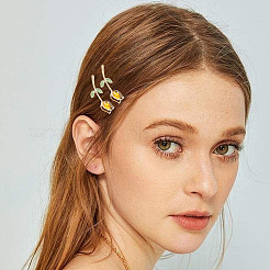 合金と樹脂のヘアクリップキット2袋  アリゲーターヘアクリップやヘアバレッタを含む  女の子のためのヘアアクセサリー  プラチナ＆ライトゴールド  39~71x19~37x9~12mm  5個/袋&nbsp;PHAR-SC0001-004