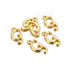 金メッキ合金文字ペンダント  ラックめっき  カドミウムフリー＆鉛フリー  文字.g  17x8x2mm  穴：1.5mm&nbsp;PALLOY-J718-01G-G