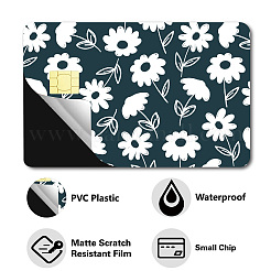 長方形のPVCプラスチック防水カードステッカー  銀行カードの装飾用の粘着カードスキン  花  186x137mm&nbsp;DIY-WH0432-380