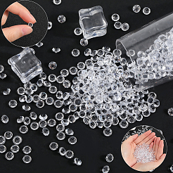 アクリルラインストーンの尖ったバックカボション4セット  多面カット  ダイヤモンド  透明  6x4.5mm  1000個/セット&nbsp;GACR-SP0001-02A