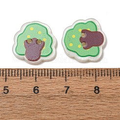 2  - 正孔樹脂ボタン  ツリー  薄緑  15x15x2mm  穴：1.2mm&nbsp;RE-CBA7B26-01D