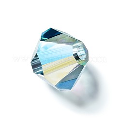 プレシオサ®クリスタルビーズ  チェコクリスタル  双円錐形(451 69 302 ロンデル)  60001 200 シルバーアクアマリンab  6mm  穴：1mm&nbsp;Y-PRC-BA6-60001-200