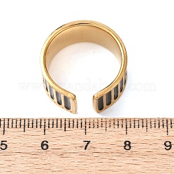 304ステンレススチールカフオープンリング  エナメル  鉛フリー＆カドミウムフリー＆ニッケルフリー  ゴールドカラー  10mm  内径：18mm&nbsp;LS-RJEW-H266-03C-G