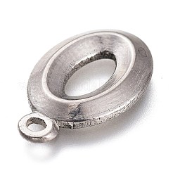 変色しない304ステンレススチールペンダント  アルファベット  ステンレス鋼色  16x10x2mm  穴：1mm&nbsp;X-STAS-H119-01P-O