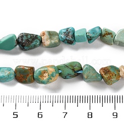 天然石湖北ターコイズビーズ連売り  ナゲット  タンブルストーン  4.5~11.5x3~7x3.5~6mm  穴：1.2mm  約48~68個/連  15.35~15.94''（39~40.5センチメートル）&nbsp;G-P497-01C-51