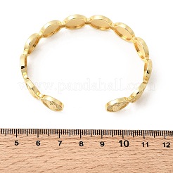 宗教的な真鍮のオープンカフバングル  ゴールドカラー  処女  内径：2-1/4x1-5/8インチ（5.75x4.2cm）&nbsp;BJEW-K296-02B-G