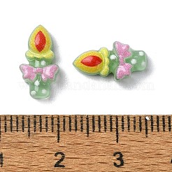 カラフルなクリスマスシリーズの樹脂製カボション  ろうそく  12.5x7x4mm&nbsp;CRES-Q006-02K