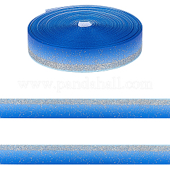 10ヤードのポリエステルリボン  グリッターパウダー付き  藤紫色  5/8インチ（16mm）&nbsp;OCOR-CY0003-80B