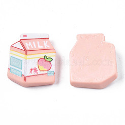 オペーク樹脂カボション  ピーチミルクボックス  ピンク  19x12x5~6mm&nbsp;X-CRES-S308-051