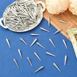 CCBプラスチックペンダント200個  コーン  プラチナ  23.5x4.5mm  穴：1.5mm&nbsp;CCB-YW0001-66