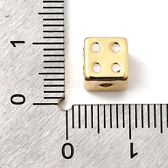 真鍮製エナメルビーズ  鉛フリー＆カドミウムフリー  長持ちメッキ  サイコロ  18KGP本金メッキ  ミックスカラー  7x7x7mm  穴：1.8mm&nbsp;KK-I360-016G