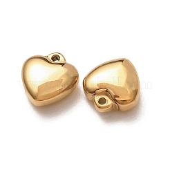 バレンタインデー 304 ステンレススチールチャーム  ハートチャーム  イオンプレーティング（ip）  18KGP本金メッキ  13x12x5.5mm  穴：1.4mm&nbsp;SA-G606-01G