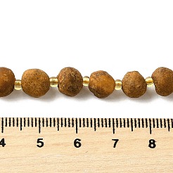 未加工の天然琥珀ビーズ連売り  シードビーズで  ナゲット  6~8x6~8mm  穴：1mm  約44個/連  15.31''（38.9センチメートル）&nbsp;G-U023-D01