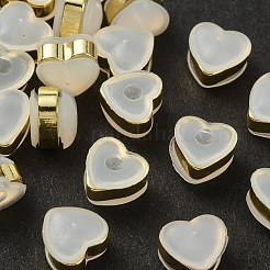 シリコン製ピアスキャッチ  真鍮ベルトピアスバックキャッチ  ハート  ゴールドカラー  6x6.5x4.5mm  穴：0.8mm&nbsp;SIL-YW0001-09G
