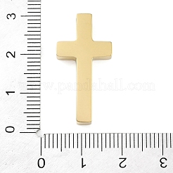イオンプレーティング（IP）304ステンレスペンダント  クロスチャーム  ゴールドカラー  28x14x3.5mm  穴：3mm&nbsp;STAS-H220-01G