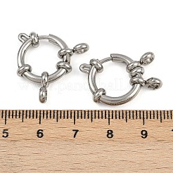 304ステンレススチールスプリングリング留め金  ステンレス鋼色  16x5mm  穴：2.8mm&nbsp;STAS-B095-03P-03